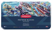 Derwent Inktense Krijtjes 36 Blik, Set van 36 Stuks Aquarel Krijt, Krijtje van 8mm, Wateroplosbaar, Ideaal voor Tekenen, Kleuren, Knutselen & Verven op Papier & Stof, Professionele Kwaliteit (2301979)