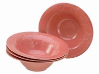 CreaTable, 21669, serie Gourmet rood, 4-delige serviesset, pastaborden van porselein