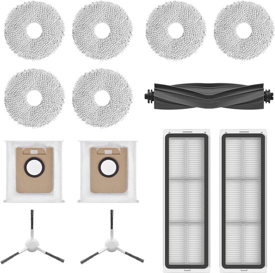 Dreame Accessoire kit - Geschikt voor L10s Ultra/L10 Ultra - 1 Hoofdborstel (Rubber) + 2 Zijborstel + 2 Stoffilter+ 2 Stofzak+ 3 paar dweildoek