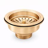 Waterval Waterval Korfplugset Ø114 mm – Gootsteen Afvoerplug – RVS 304 – G1½ – Geborsteld – Zonder Overloop – Goud