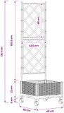 vidaXL Tuinsteker met schutting en wielen Grijs 40 x 40 x 131,5 cm PP
