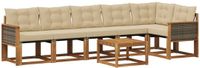 vidaXL - Acacia Hout Bank Loungeset 6-Persoons Natuurlijk en Beige