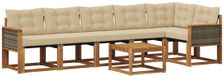 vidaXL - Acacia Hout Bank Loungeset 6-Persoons Natuurlijk en Beige