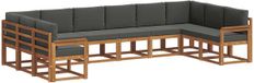 vidaXL - Ensemble de salon d'angle - 10 places assises - Bois d'acacia - Naturel et anthracite