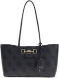 GUESS Janie Logo Girlfriend Carryall schoudertas Coal Logo donkergrijs