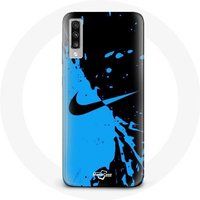 Nike Etui voor Samsung Galaxy A70 Logo Blauw met Zwart Maniacase