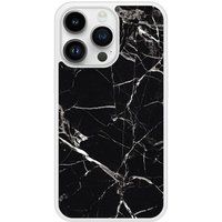 Apple iPhone 14 Marbre noir Verstevigd hoesje met sublimatie bedrukking