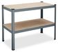 Établi 90x120x60 cm, acier et MDF, 2 niveaux, capacité de charge 150 kg