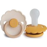 Frigg Frigg Daisy Sucette en silicone Camomille Miel 6M+ 2 pièces