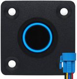 ProRide Interrupteur à bouton-poussoir en métal Panneau encastrable 12V OFF-(ON) - 19mm - avec câble de connexion - Étanche aux éclaboussures - 12V/24V - Indicateur LED Bleu