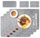 Set de 4 sets de feutre et sous-verres pour table (gris clair)