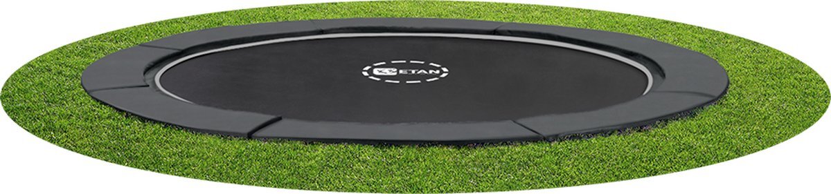 Etan PremiumFlat Trampoline - ø 366 cm / 12ft - Grijs - Rond - Volledig Gelijkvloers - Inground Trampoline