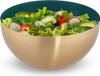 Relaxdays Saladeschaal RVS Groen-Goud 3,5L Ø25cm