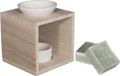 Ideas 4 Seasons Amberblokjes/geurblokjes cadeauset - eucalyptus geur - inclusief geurbrander