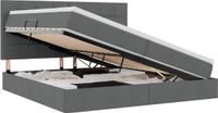 vidaXL Opbergbed met matras, donkergrijs, 200 x 200 cm, met stoffen bekleding