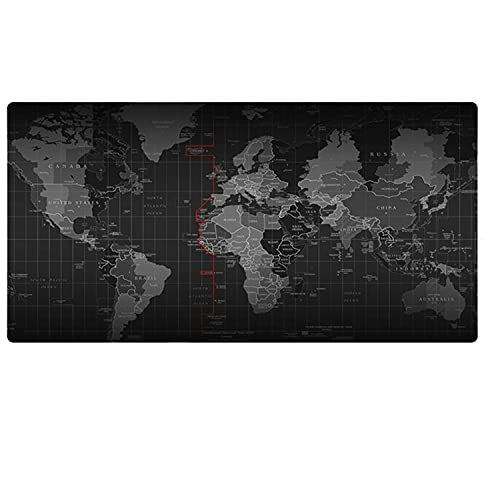 LL-COEUR Grote Natuurlijk Rubber Antislip Wereldkaart Muismat Computer Kantoor Bureaulegger (900 x 400 x 2 mm)