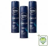 NIVEA MEN 3 x Deospray Deep Beat - 150 ml