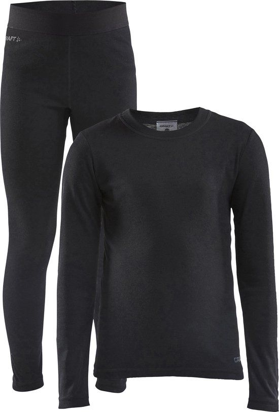 Craft Extra Warme Thermo Set Kinderen - Baselayer - Zwart - Maat 140