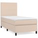 vidaXL Boxspringbed met matras, kunstleer, cappuccinokleurig, 100x200 cm