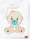 Be Mammy Babydeken - Dekbed - Kinderdeken - Wiegdeken - Dekentje Baby - 76 x 102 cm - Wit - jongen