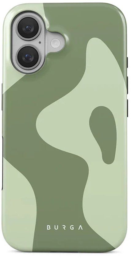 Burga Tough Backcover MagSafe geschikt voor iPhone 16 - Groen Camouflage