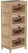 Commode en bois avec 4 tiroirs en saule tressé, 40x30x94 cm