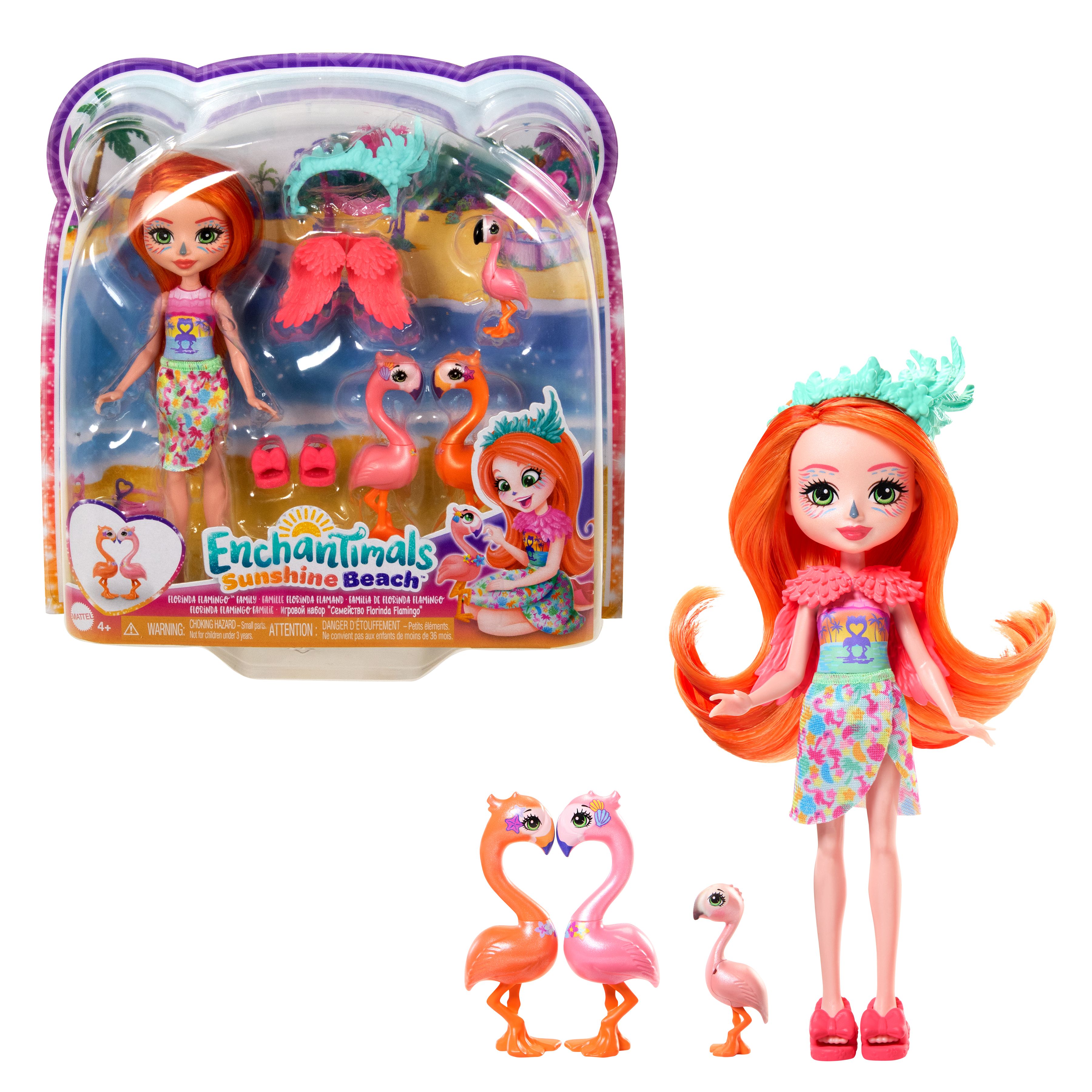 Enchantimals Florinda Flamingo en Familie Modepop