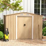 COSTWAY Metalen tuinhuis 7m³ met Schuifdeur en Ventilatiegaten