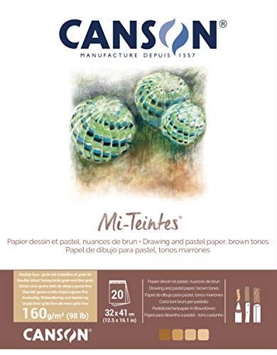 Canson MI-TEINTES® papier (honingraatpatroon) – blok 20 vellen 32 x 41 160 g/m² bruin