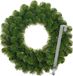 Merkloos Kerstkrans 45 cm - groen - met zilveren hanger/ophanghaak - kerstversiering