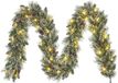 Black Box Trees Vandans Guirlande met LED Verlichting - Kerstversiering voor Sfeervolle Kerstdecoratie - Slinger met Dennenappels en Kunstsneeuw - Kerstslinger van 270 cm - Groen