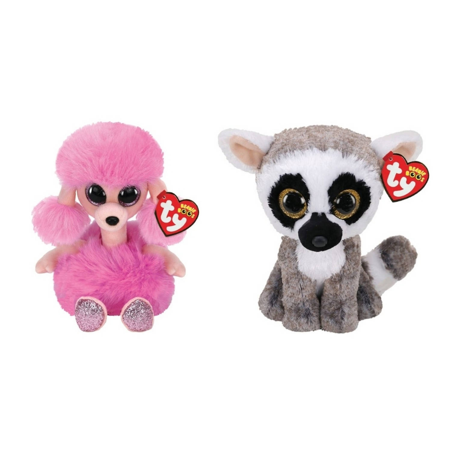 TY - Knuffel - Beanie Boo's - Camilla Poodle & Linus Lemur