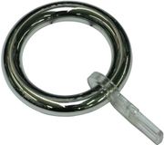GARDINIA Gordijnringen voor gordijnroedes Ø23/26 mm, inclusief plooihaken, 10 stuks, ringbreedte 8 mm, kunststof, chroom
