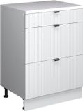 Vicco Uitbreidingscommode Rion, Witte golf/Wit, 60 x 46 cm zonder schuine kant met 3 lades