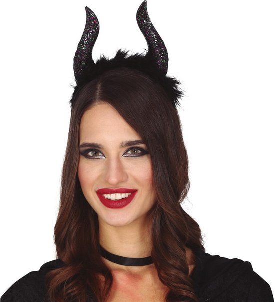 Halloween/horror diadeem boze heks/stiefmoeder - zwart - dames/meisjes