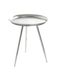 HAKU Bijzettafel rond zilver metaal ronde salontafel klein - Maat: H 54 cm x Ø 44 cm, Stijl: Modern