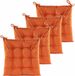 Anna's collection Coussin de chaise matelassé - 6x - orange - 38 x 38 cm - intérieur/extérieur