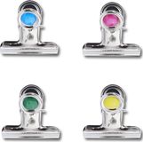 Zeller Magnetische clips/klemmen - 4 stuks - metaal - 4 x 3,5 cm