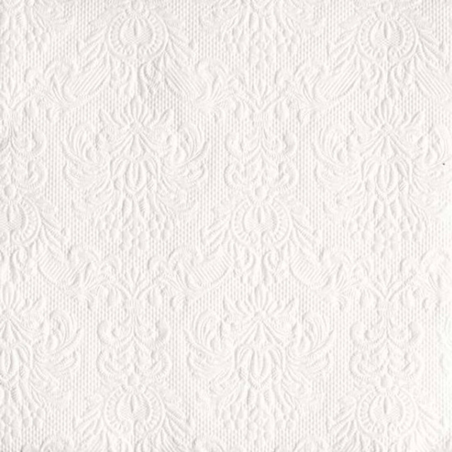 Ambiente 45x stuks Servetten wit barok stijl 3-laags - elegance - barok patroon - Feest artikelen - feest decoraties