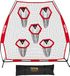 VEVOR Football Coach Throwing Net (226,5x106x210cm) met 5 Doelvakken, Draagbare Opbergtas en Boogframe, Training voor Quarterback-passnauwkeurigheid, Rood