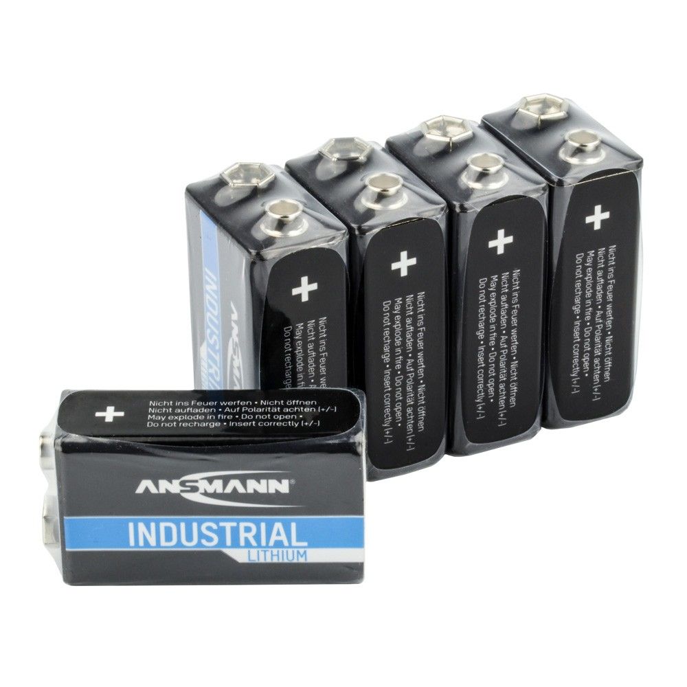 Ansmann 9V Lithium Batteries - 5 Pack - 1505-0002