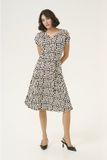 KAFFE Damesjurk Bella Zwart XXL Dierenprint Korte Mouw Polyester