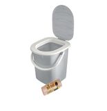 BranQ - Home essential Mobiel campingtoilet 22 liter met 20 stuks biologische toiletzakken, kunststof, met max. draagkracht tot 120 kg, lichtgrijs, 22 l