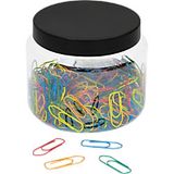 Wedo 90115040069 paperclips metaal 26 mm, 400 stuks metallic in praktische doos, op kleur gesorteerd
