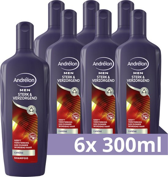 Andrelon Men Sterk &amp; Verzorgend Shampoo - 6 x 300 ml - Voordeelverpakking