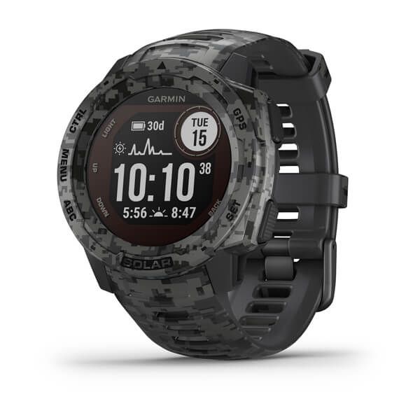 Garmin Instinct Solar Camo Edition Smartwatch - Graphite Camo