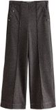 Next Dames Broek van pontéstof met wijde pijpen en knoopdetail - Grijs