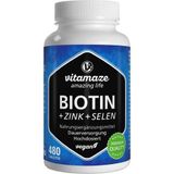 Biotine 10 mg (hoge dosering) + Zink + Selenium tabletten, 480 stuks