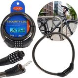 Fietsslot Euro-Trade Fietsslot MET CIJFERSLOT, fietsbeveiliging, STERK slot, hangslot 60 cm Zwart