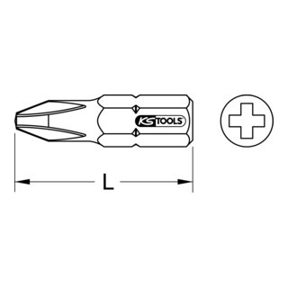 KS Tools KS Tools 1/4" mini bit voor schroeven met kruisgleuf PH 2, 18 mm Aantal:1